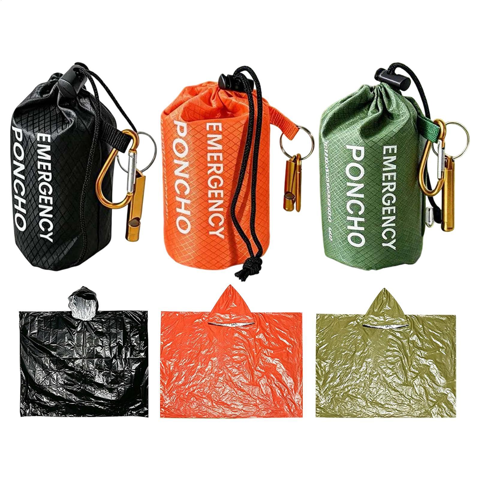 Survival Blanket Reflective - 3 stuks overlevingsponcho voor noodgevallen, thermische